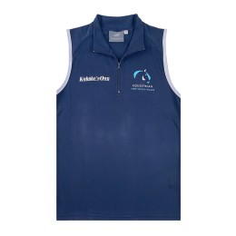 Order online for royal blue men's vest T-shirt, contrasting sleeveless edges, half-chest zipper design, printed LOGO VT254 Order online for royal blue men's vest T-shirt, contrasting sleeveless edges, half-chest zipper design, printed LOGO VT254